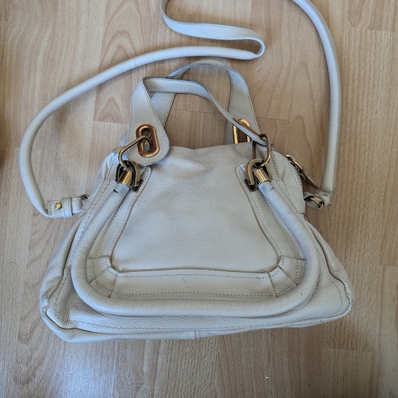 CHLOE Paraty Leather Handle Bag 2 Way Ivory *Authentic* - Picture 2 of 12